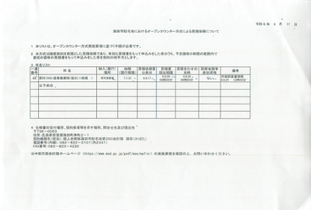 在海太一驻地以公开柜台方式索取报价……